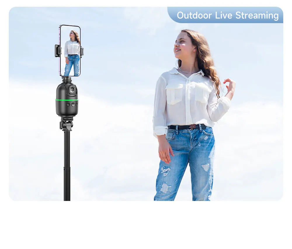 Stabilisateur à 360° avec suivi automatique intelligent du visage, support de téléphone portable, trépied pour appareil photo, smartphone, vidéo, vlog, live