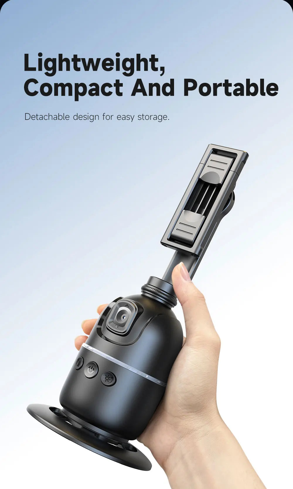 Stabilisateur à 360° avec suivi automatique intelligent du visage, support de téléphone portable, trépied pour appareil photo, smartphone, vidéo, vlog, live