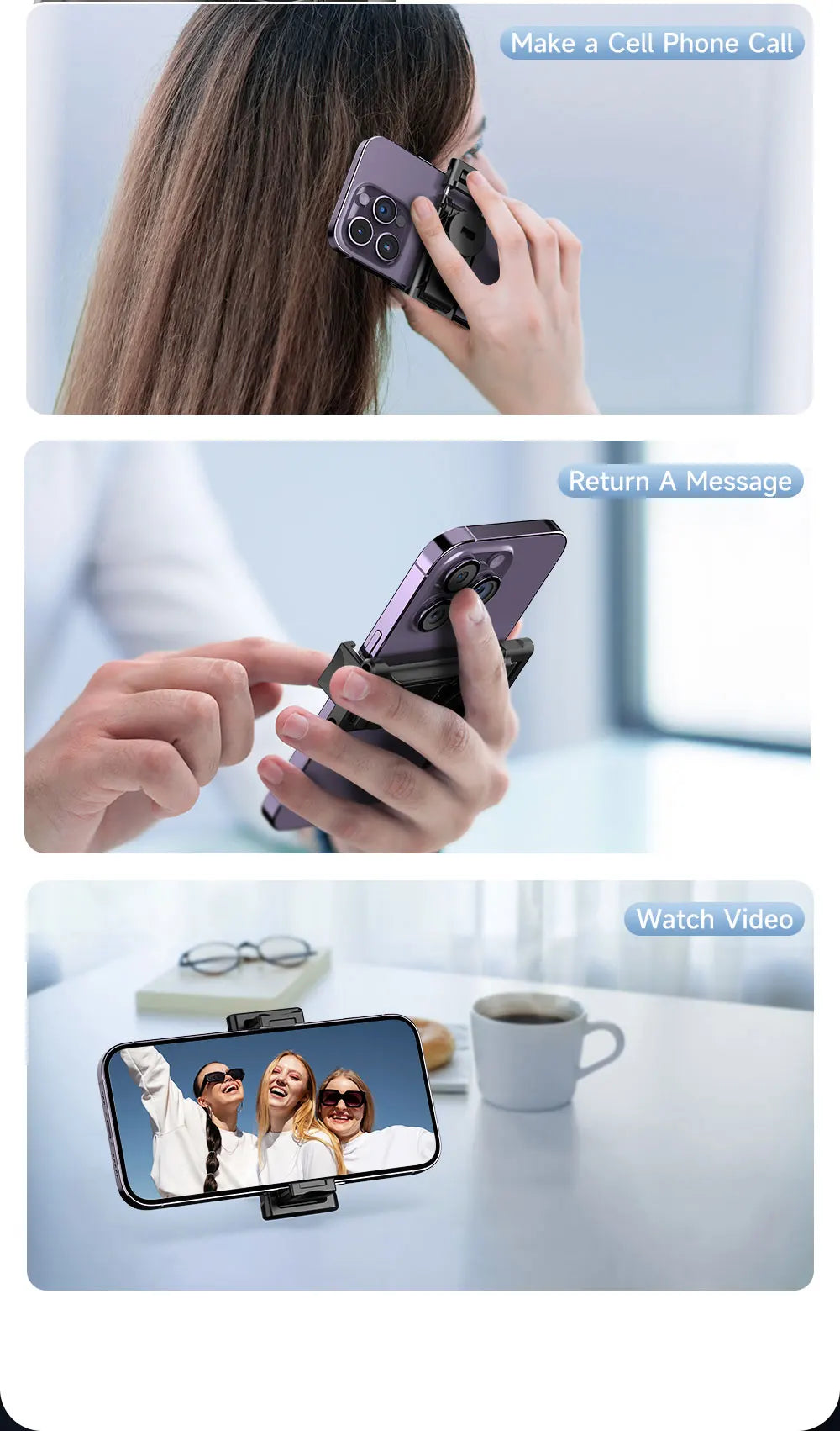 Stabilisateur à 360° avec suivi automatique intelligent du visage, support de téléphone portable, trépied pour appareil photo, smartphone, vidéo, vlog, live