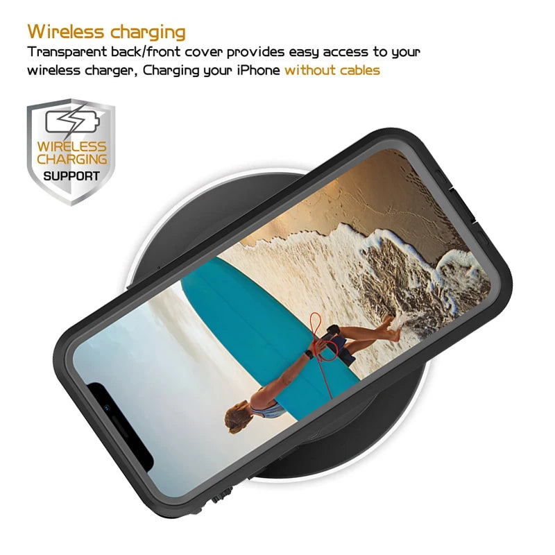 Coque étanche IP68 pour iPhone (16/15/14/13/12/11/XS/XR/16e) – Protection 360 ° pour sport et plongée