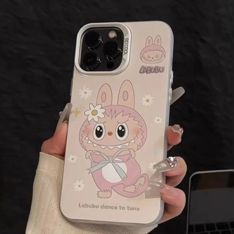 Coque de téléphone Kawaii Cute Cartoon Labubus pour iPhone 16 pro max,16 ,15 ,14 ,13 ,12 ,11 ,X