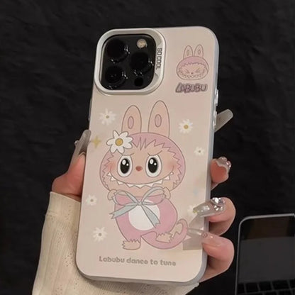Coque de téléphone Kawaii Cute Cartoon Labubus pour iPhone 16 pro max,16 ,15 ,14 ,13 ,12 ,11 ,X