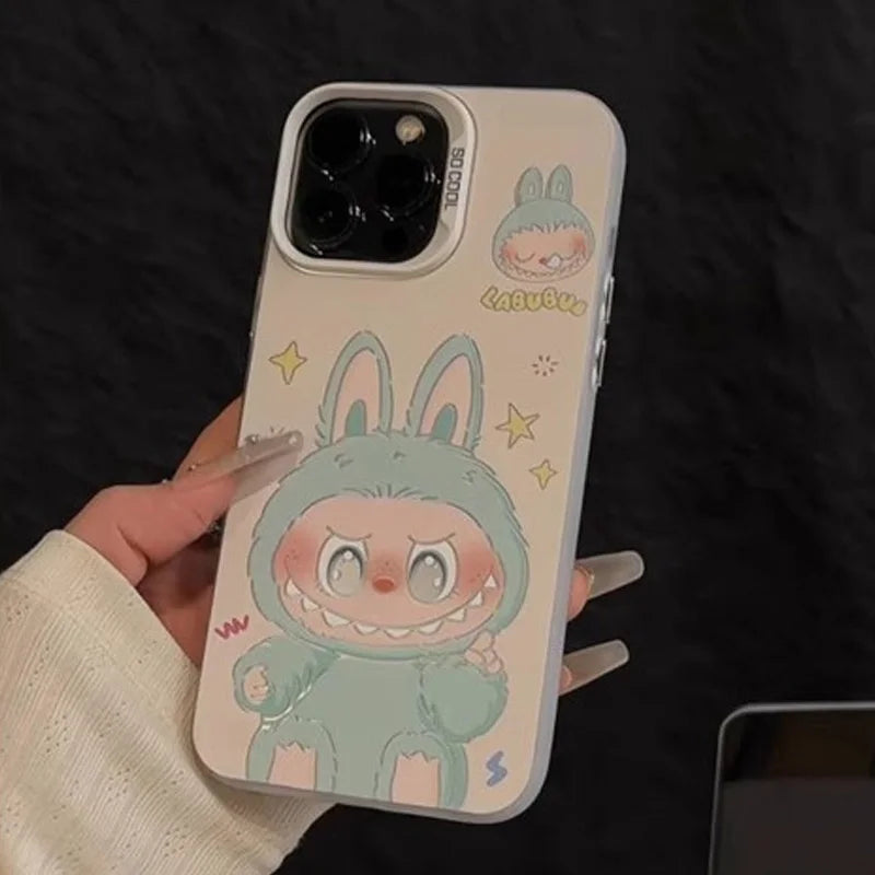 Coque de téléphone Kawaii Cute Cartoon Labubus pour iPhone 16 pro max,16 ,15 ,14 ,13 ,12 ,11 ,X