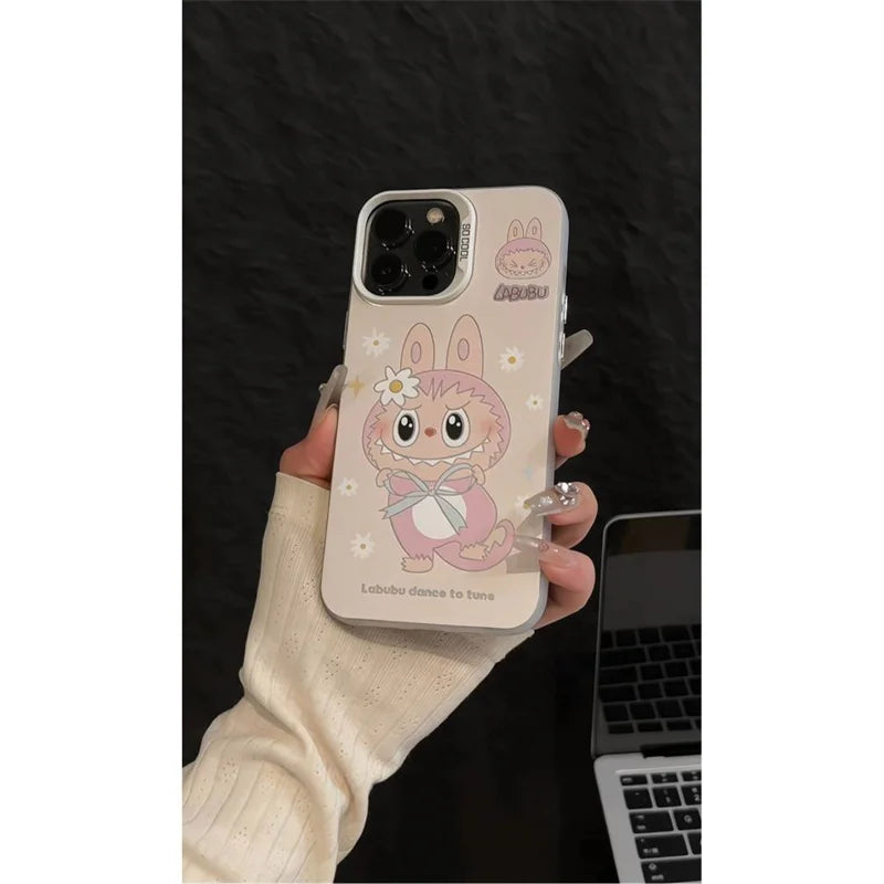 Coque de téléphone Kawaii Cute Cartoon Labubus pour iPhone 16 pro max,16 ,15 ,14 ,13 ,12 ,11 ,X