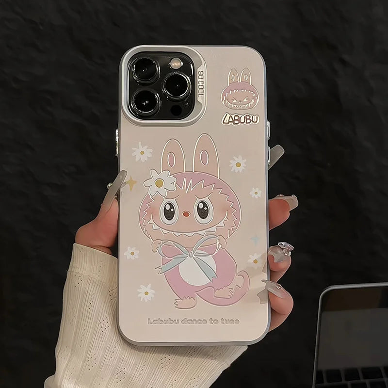 Coque de téléphone Kawaii Cute Cartoon Labubus pour iPhone 16 pro max,16 ,15 ,14 ,13 ,12 ,11 ,X