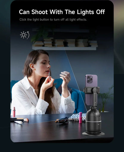 Stabilisateur à 360° avec suivi automatique intelligent du visage, support de téléphone portable, trépied pour appareil photo, smartphone, vidéo, vlog, live