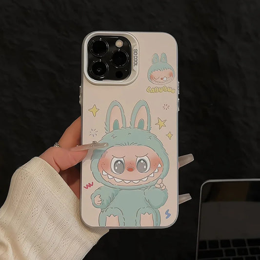 Coque de téléphone Kawaii Cute Cartoon Labubus pour iPhone 16 pro max,16 ,15 ,14 ,13 ,12 ,11 ,X